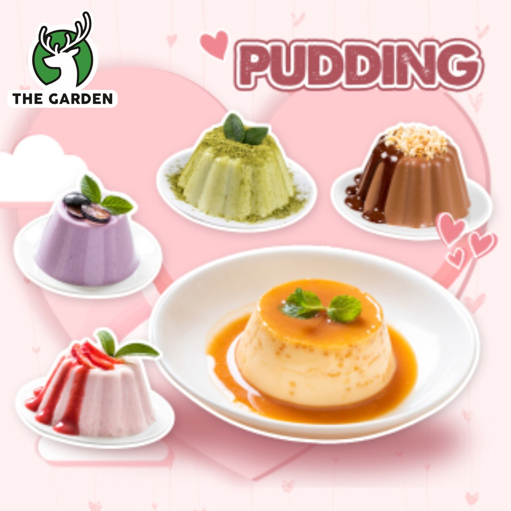 Set làm Pudding Trứng, Socola, Matcha, Dâu, Khoai Môn The Garden