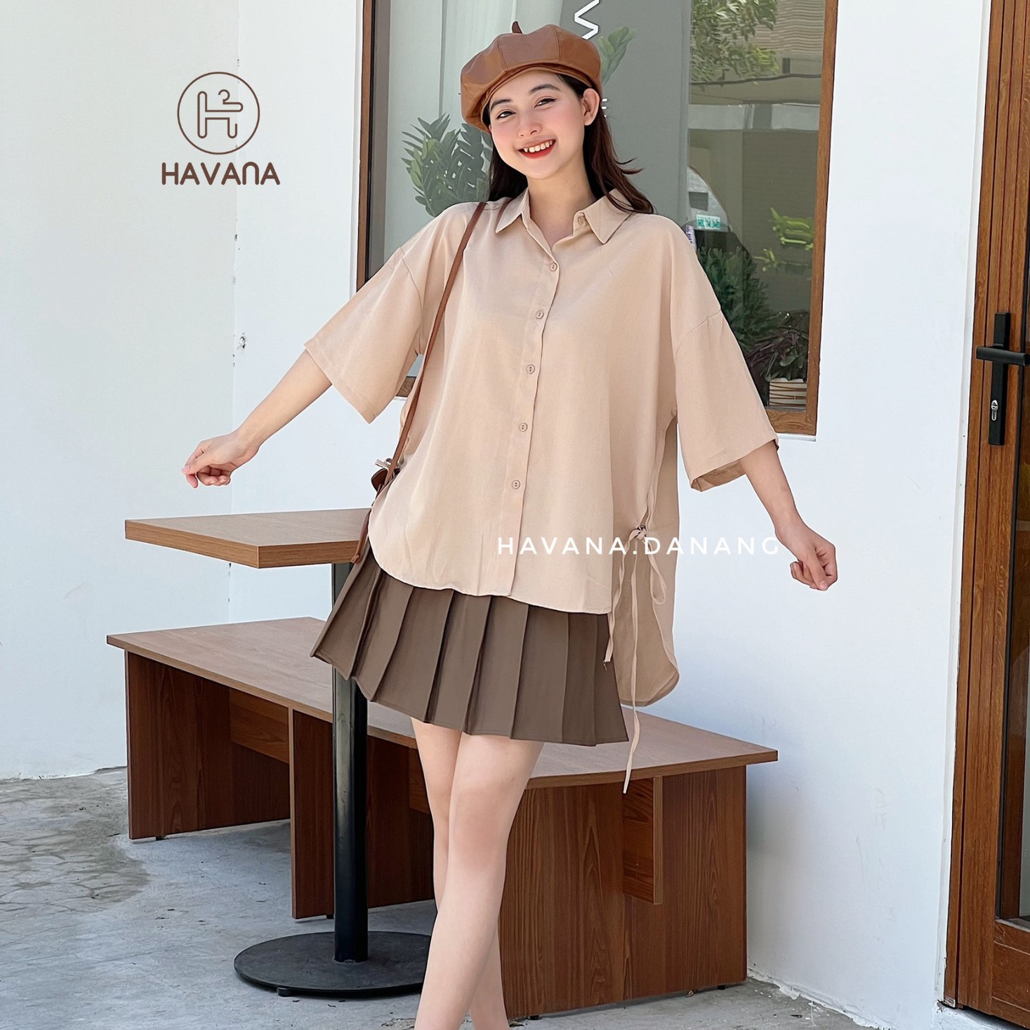 Áo sơ mi lụa nữ, sơ mi lụa cộc tay buộc dây hai bên eo freesize form rộng