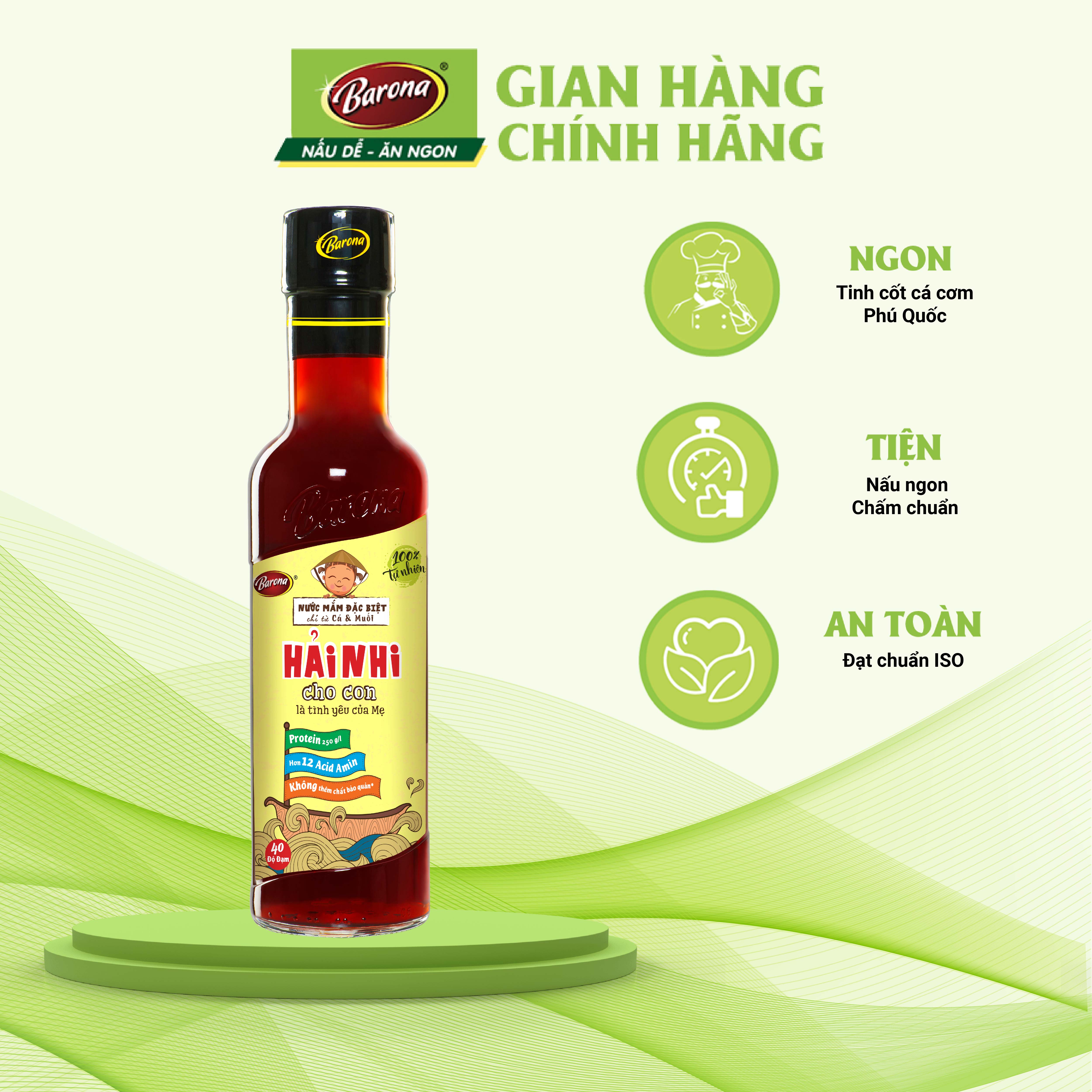 Nước Mắm Hải Nhi Barona 250ml [Mua 2 chai TẶNG 1 chai Nước Mắm Hải Nhi Barona 50ml]