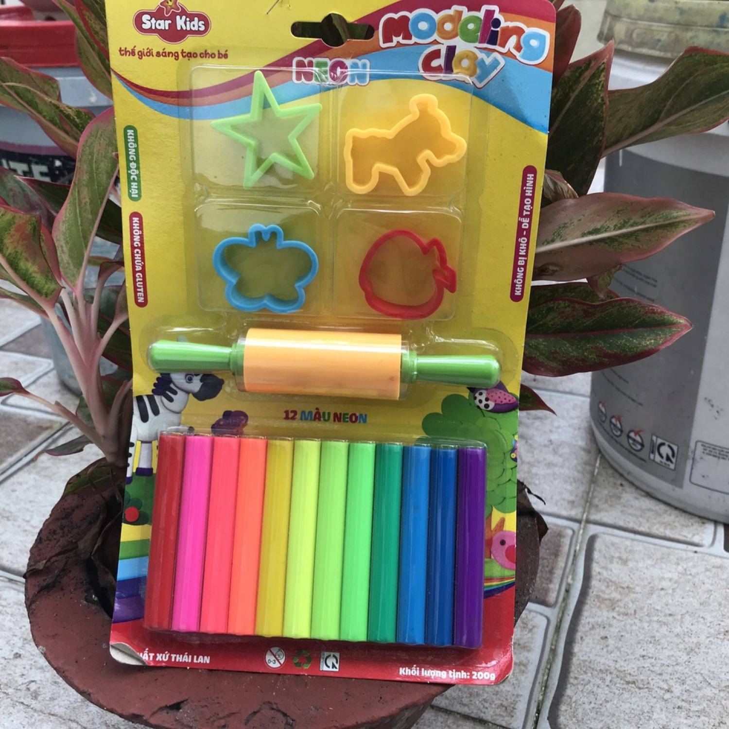 Thái Lan Vỉ đất sét nặn cho bé hiệu Star kid .[(Hàng cao cấp sẵn hàng, giá sỉ)