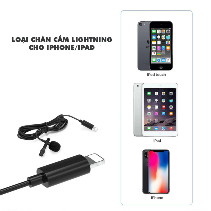 Micro Cài Áo Cho Điện Thoại Chân 3.5mm Type-C Lightning iPhone Android Thu Âm Nhạy Rõ Nét, mic thu âm điện thoại kẹp ve áo CuuLongstore