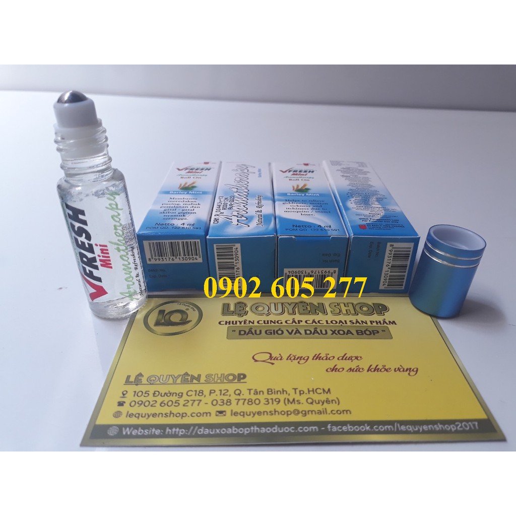 (ảnh thật)Dầu lăn thảo dược vfresh Barley Mint 4ml