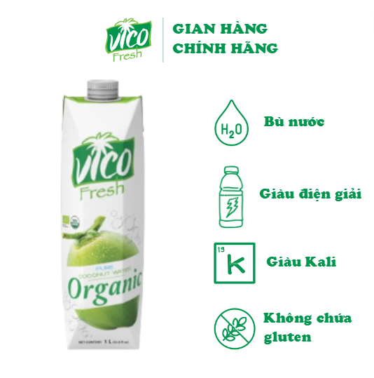 COMBO 2 HỘP NƯỚC DỪA VICO FRESH ORGANIC 1L