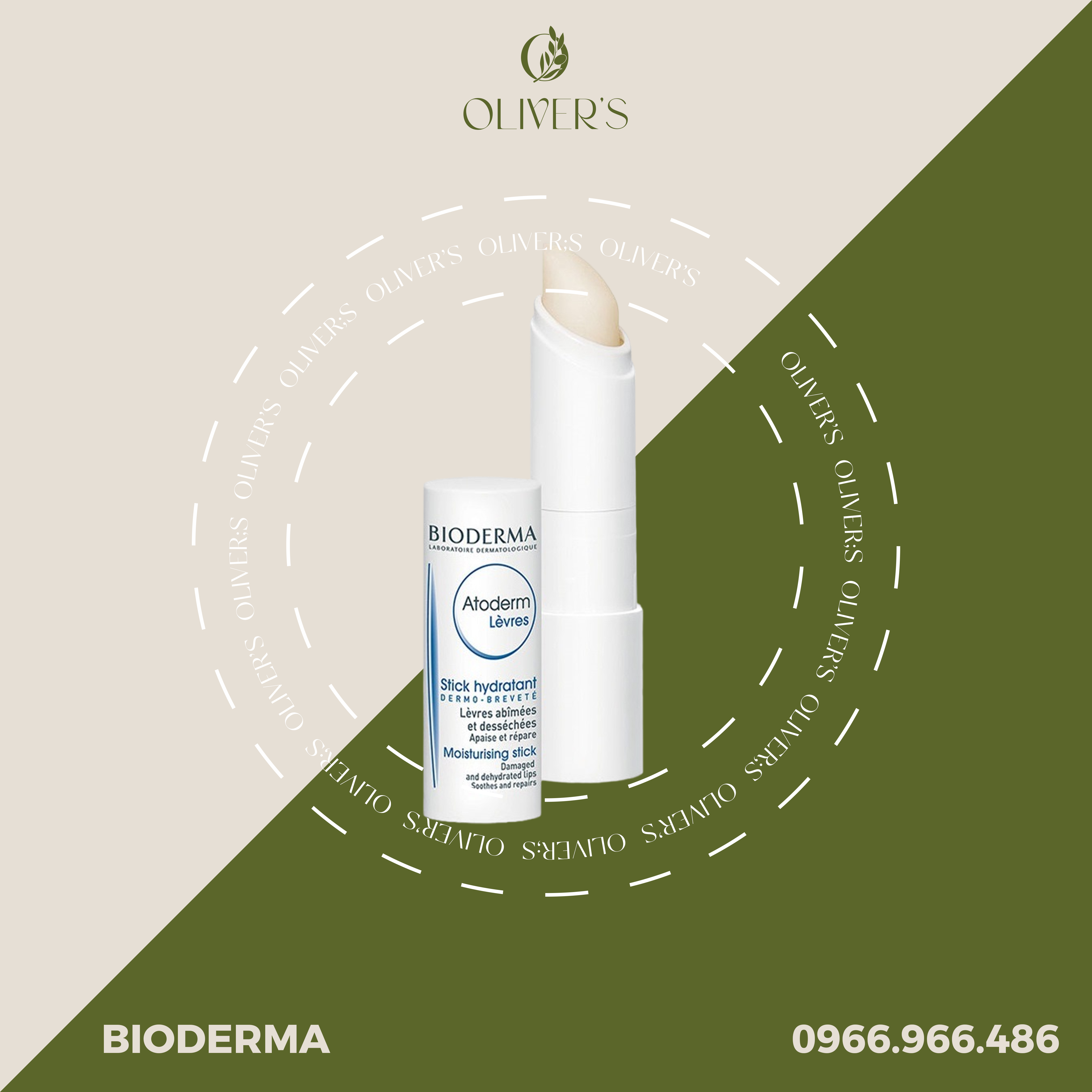 Son dưỡng môi Bioderma Atoderm Lèvres Stick Hydratant Moisturising Pháp