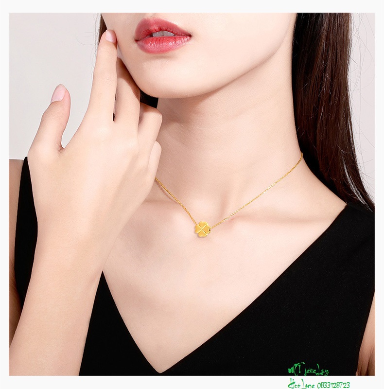 Charm Cỏ 4 lá vàng 24k