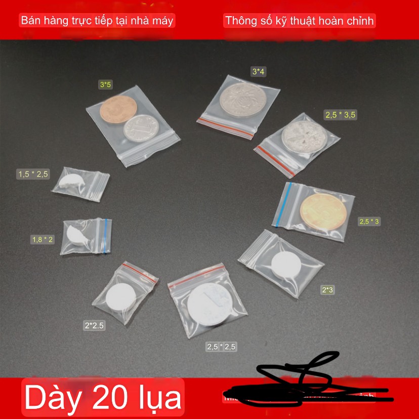 Set of 100 Multi-Purpose Pe Zip Bags in Various Sizes 1.5-5.5cm - Convenient Food Storage Bags