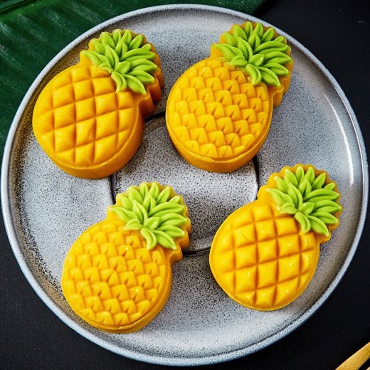 Khuôn trung thu 50g 4 mặt quả dứa