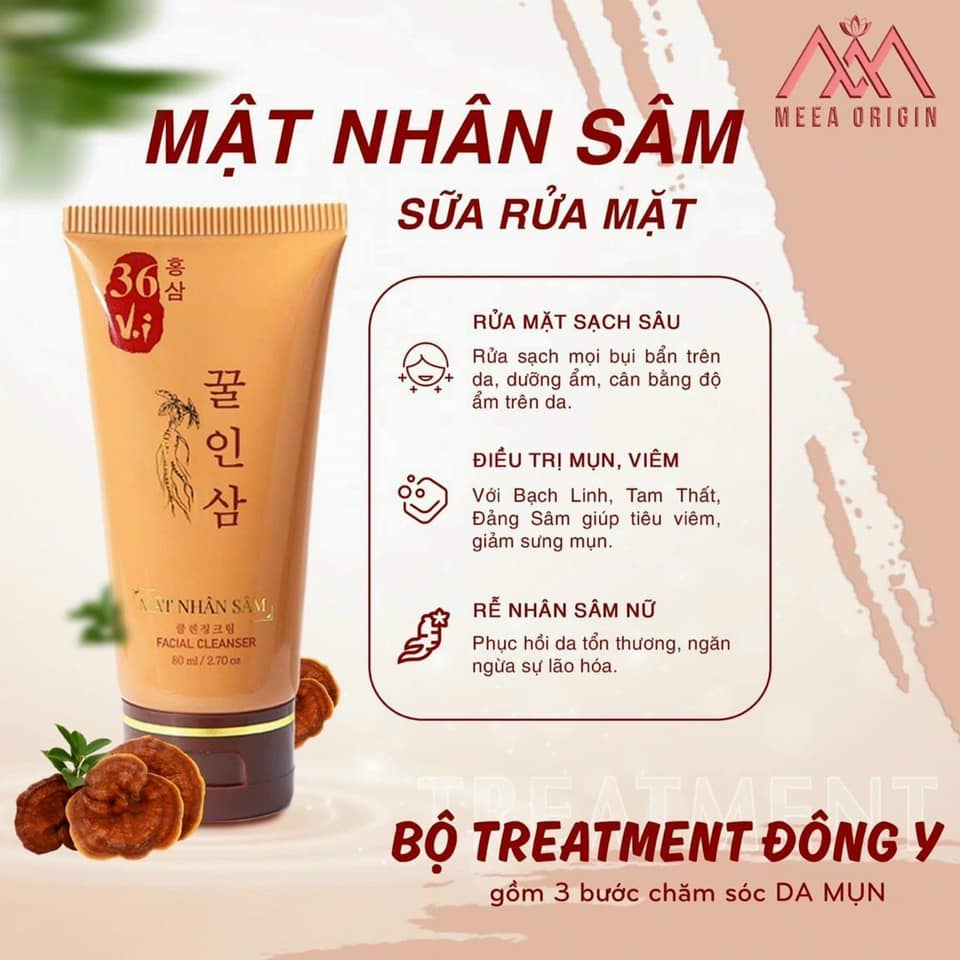 Sửa rửa mặt cao mụn sâm đỏ 36 vị