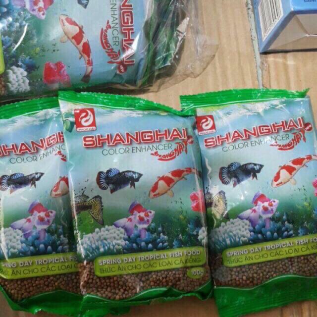 Cám cá Shanghai thức ăn cho cá gói 100g- Cám Cá Cảnh MEOGOG