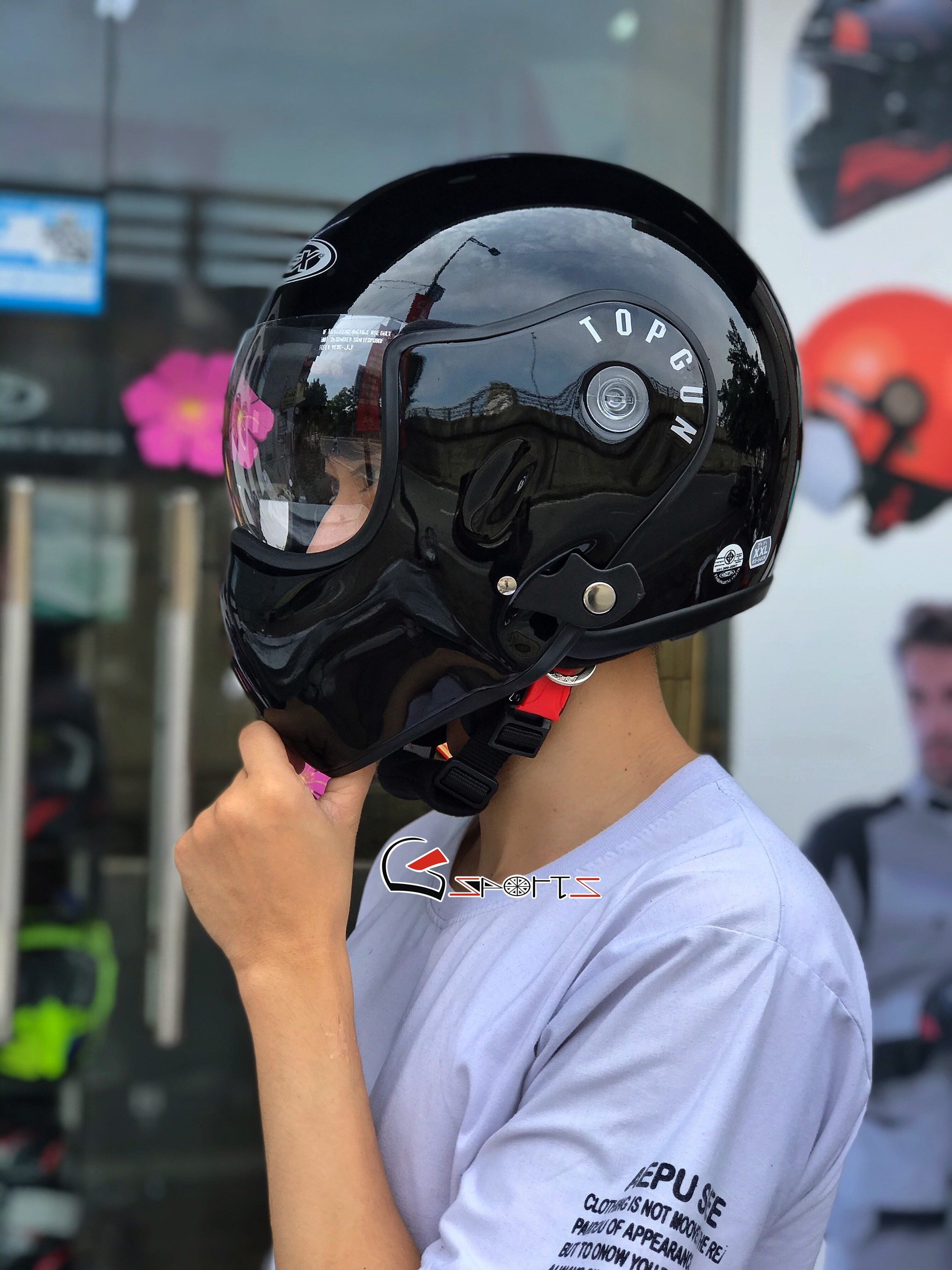 Mũ bảo hiểm fullface lật hàm TOPGUN