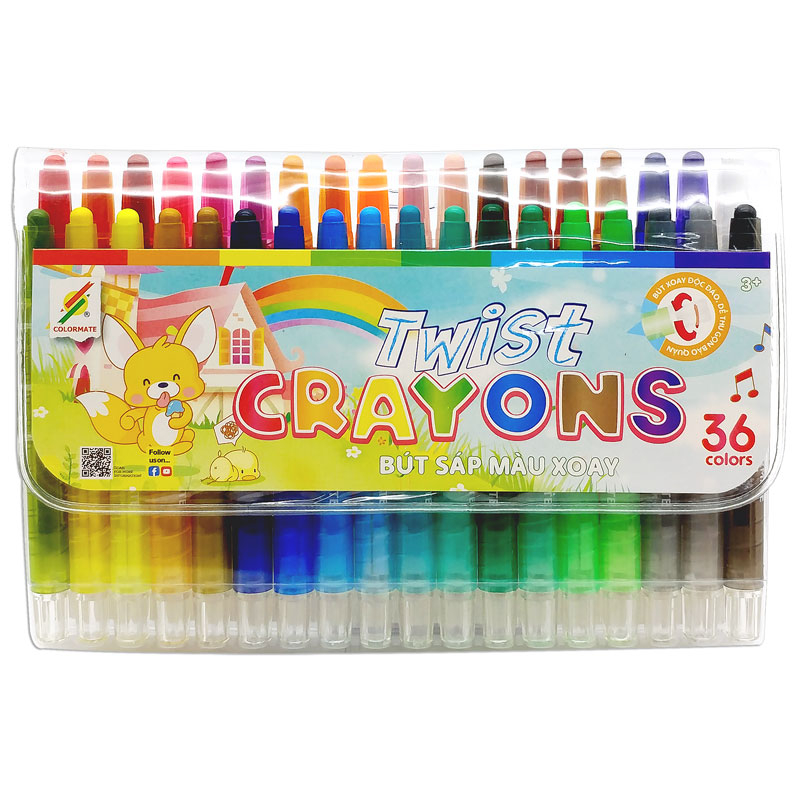 Bộ Bút Sáp Vặn - Colormate 112878 (36 Màu)