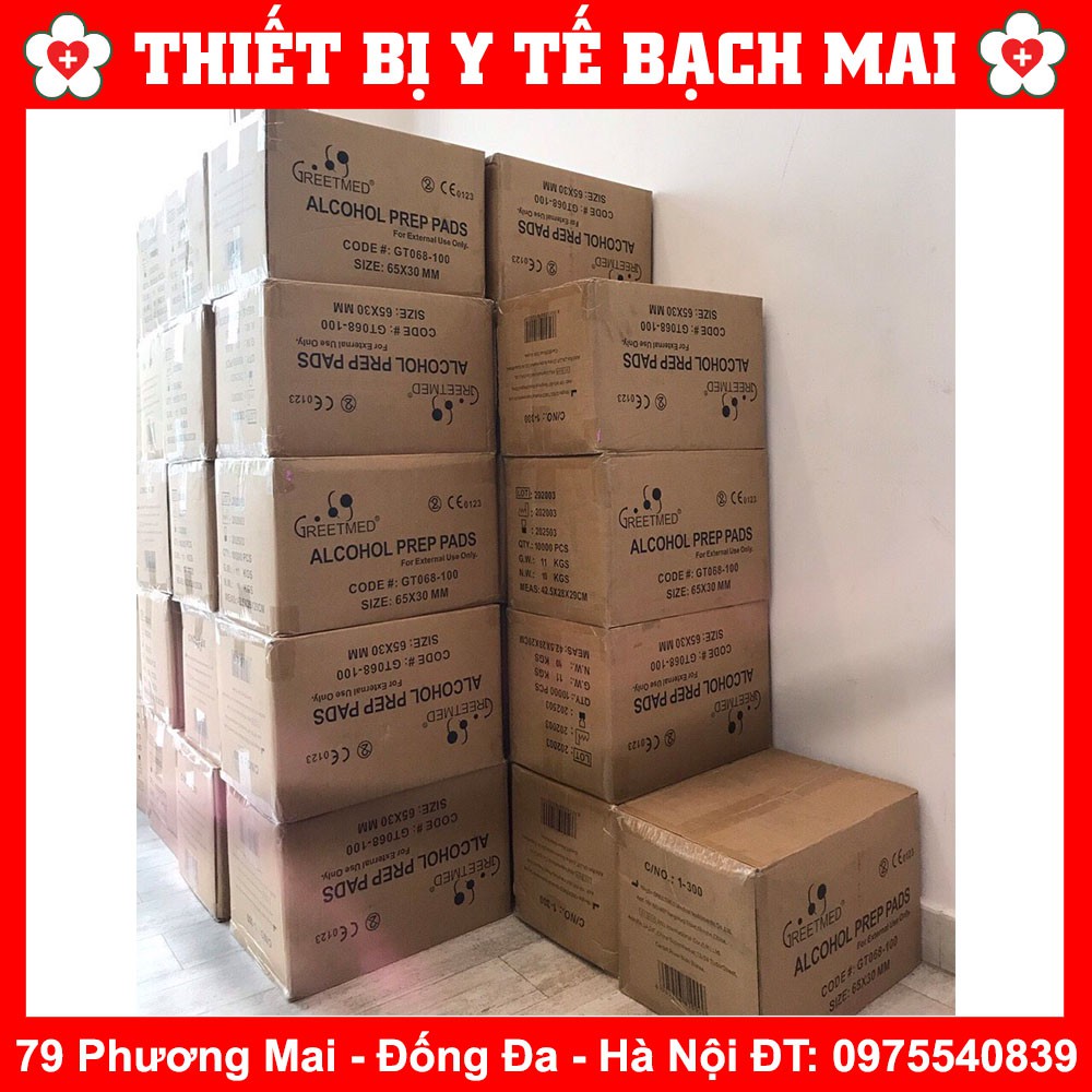 Gạc Tẩm Cồn Greetmed Hộp 100 Miếng