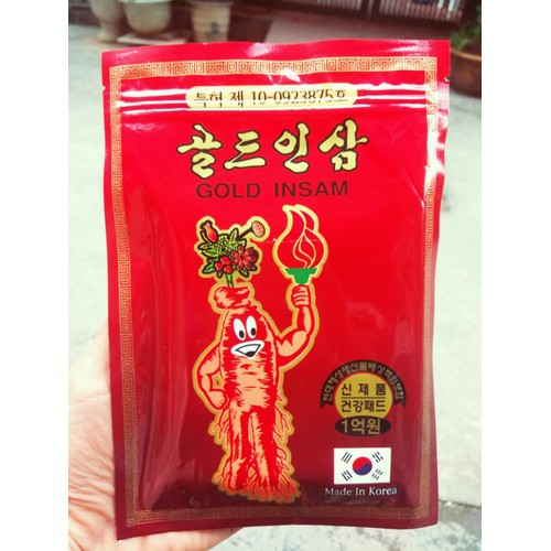 Combo 10 Gói Cao Dán Sâm Đỏ Gold Insam túi 20 miếng