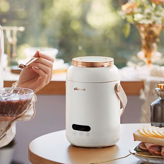 [Chính hãng] Bình ủ cháo cặp lồng điện mini BEAR DRG-P08D1 (nấu cơm hầm canh chưng yến giữ ấm).... Bảo hành 12 tháng