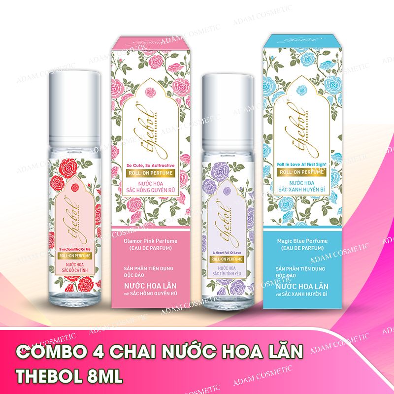 Combo 4 chai nước hoa lăn Thebol 8ml