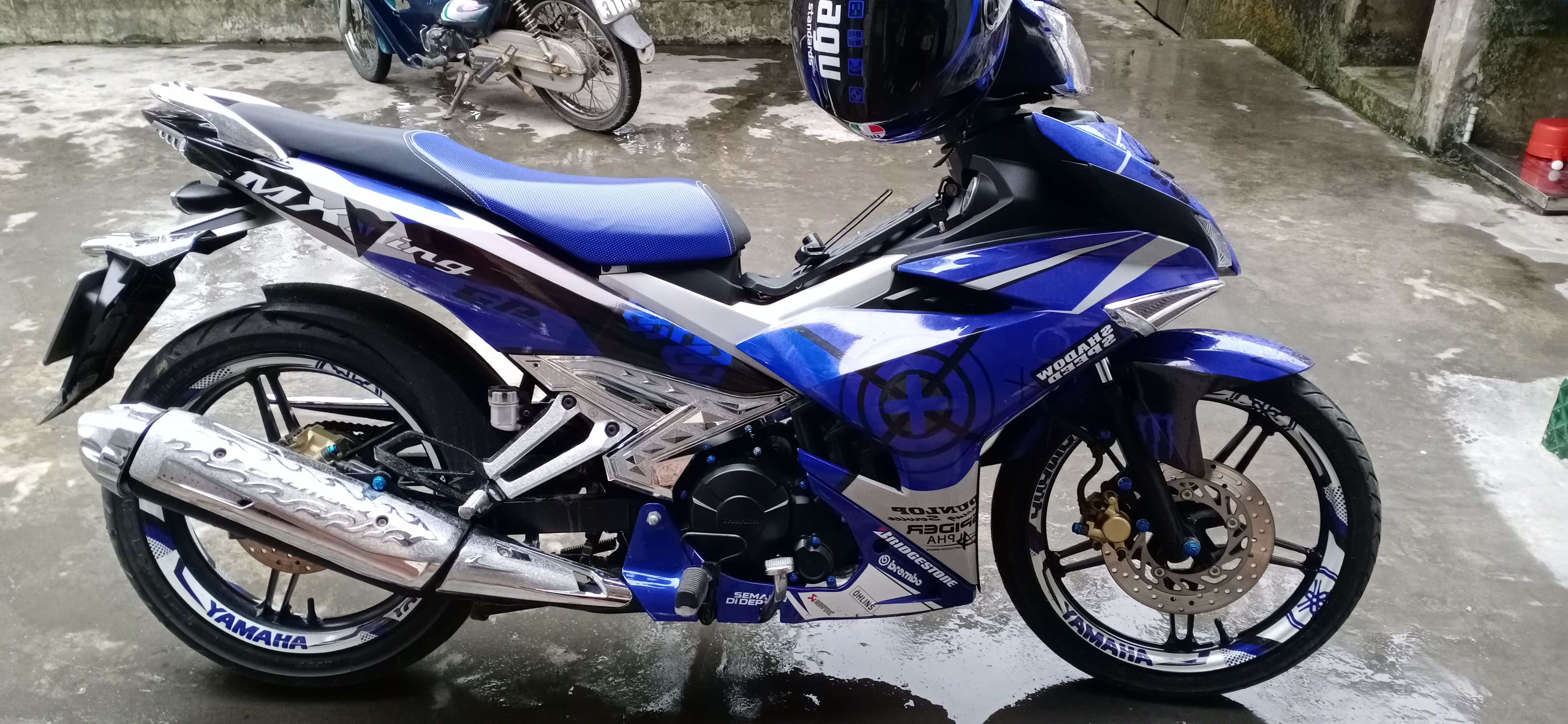 Tem trùm exciter 150 xanh bạc, tem exciter 150, team trùm exciter 150, tem xe exciter 150, team trùm ex 150, team xe exciter 150 xanh bạc