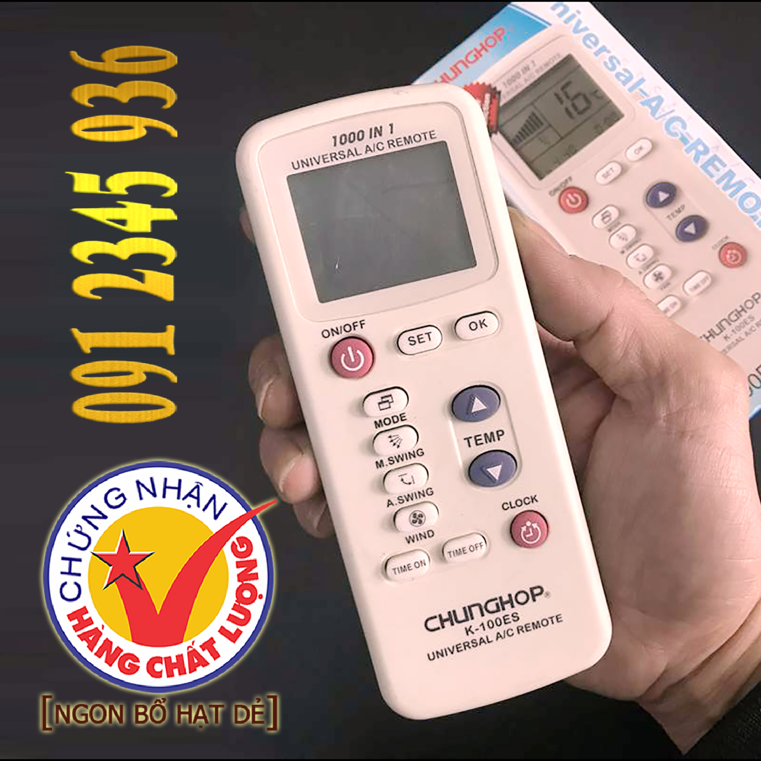 Điều khiển CHUNGHOP K-100ES [ĐA NĂNG] + [HÀNG ĐẸP] cho điều hòa