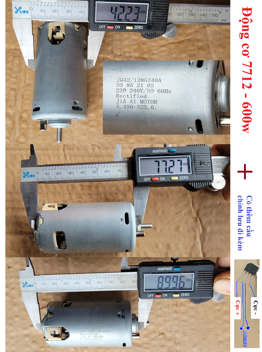 [HCM]Động cơ DC220V 600W trục hoa khế