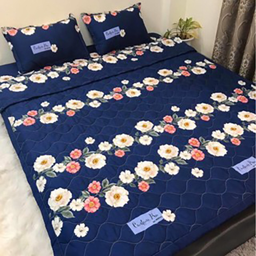 Bộ ga và 2 vỏ gối Cotton Poly Mẫu CÚC HOẠ MI