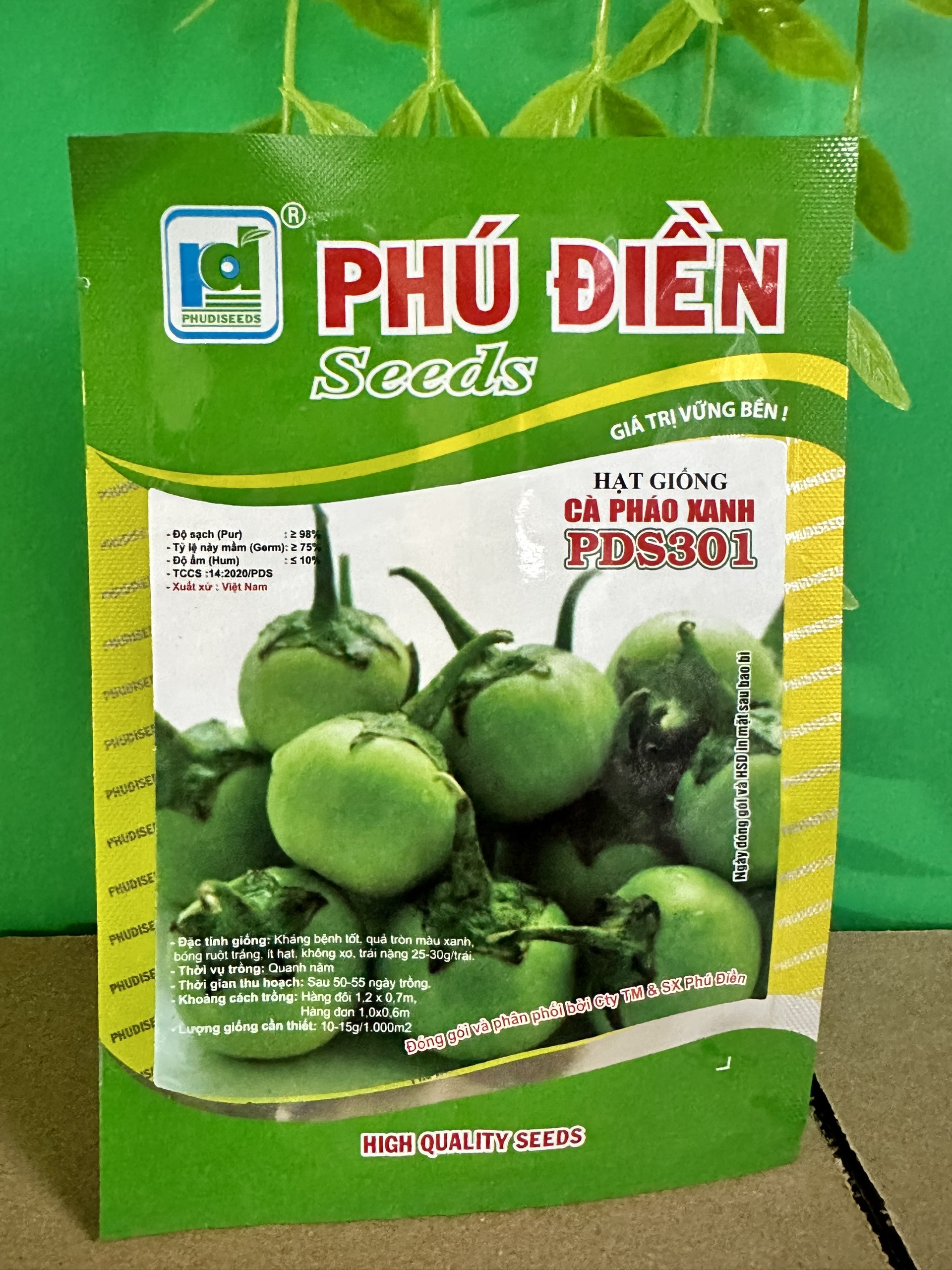Hạt giống cà pháo xanh PD301