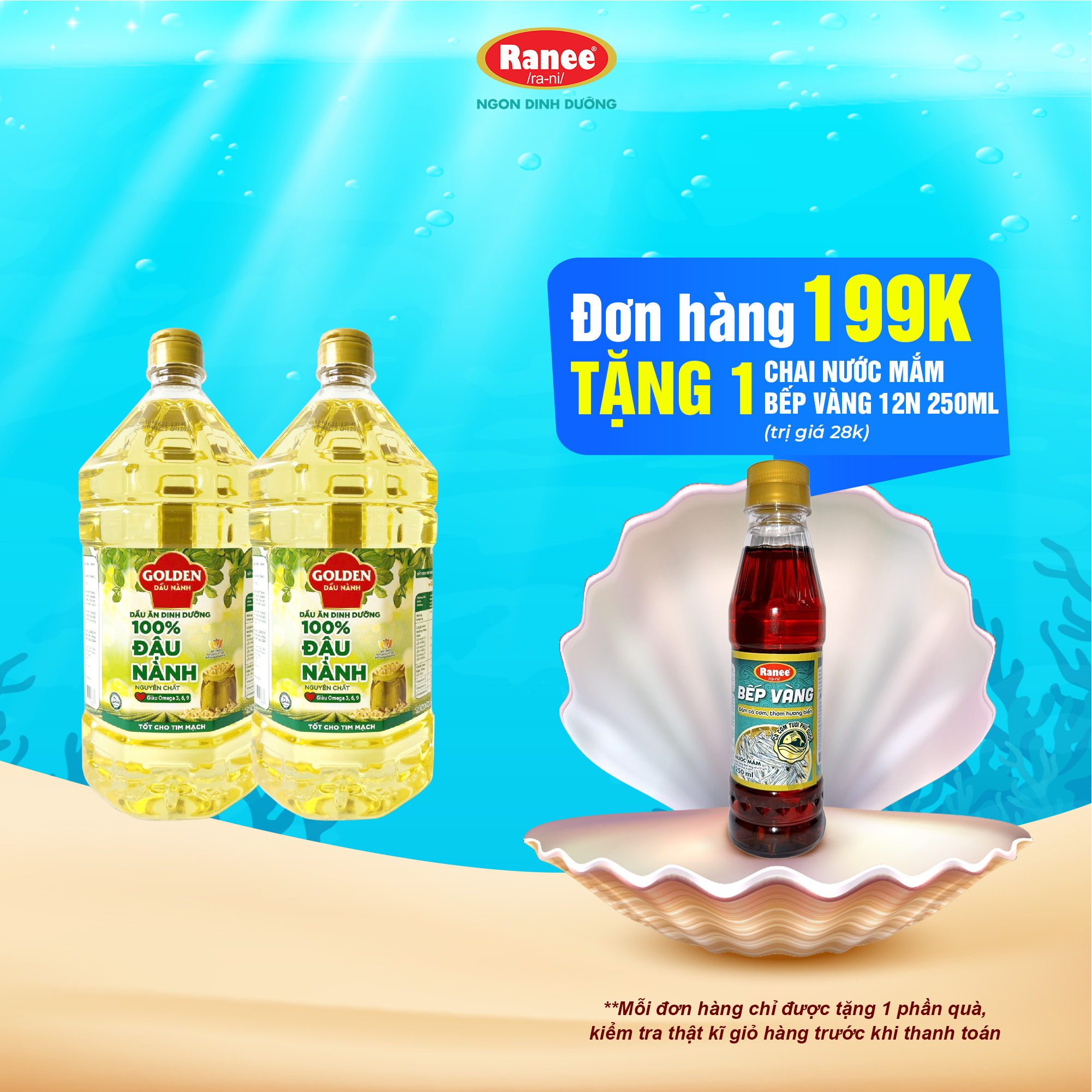 {Đơn 199k tặng hộp bơ -399k tặng vá gỗ}Combo 2 chai Dầu Đậu Nành cao cấp Golden 2 lít (2 lít/chai x 2 chai)