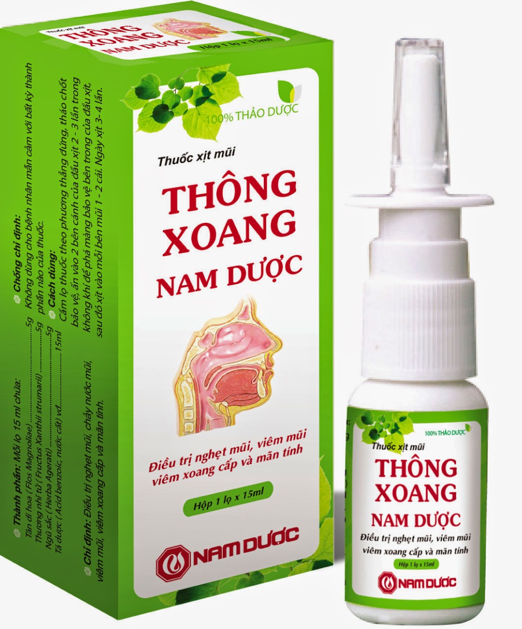 Xịt Mũi Thông Xoang Tán Nam Dược - 15ml