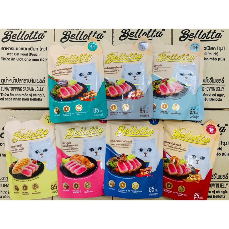 Combo 10 gói pate BELLOTTA cho mèo, thức ăn cho mèo mọi lứa tuổi