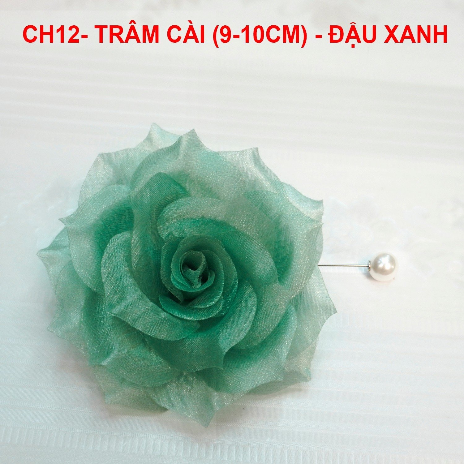 Goti - tag hoa voan cài áo, kiểu cài áo hoa trâm cài, hoa cài áo váy handmade, cài áo hoa voan màu pastel ch12