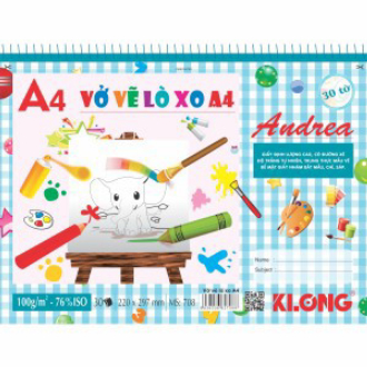 Vở vẽ lò xo xé A4 - 30 tờ; MS: 708