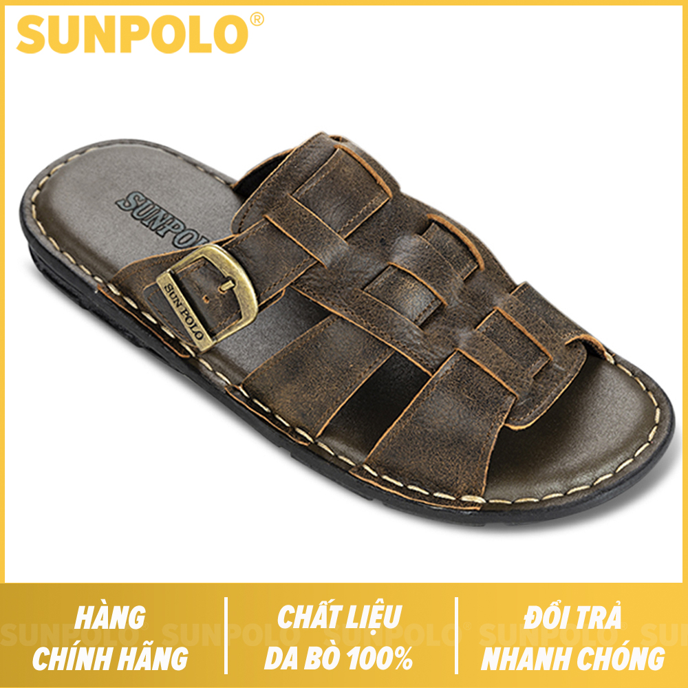 Men leather sunpolo sandals aqn001