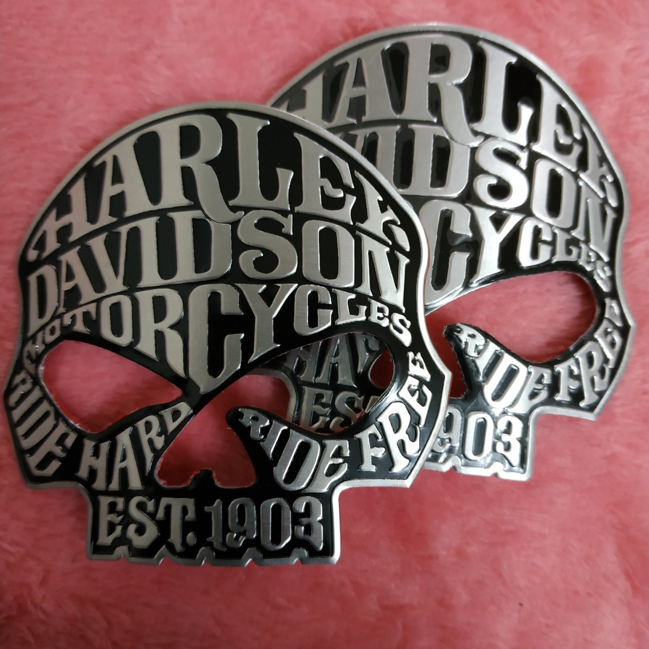 Logo Nhôm Dán Xe Harley Davidson đầu lâu 7x6.5cm