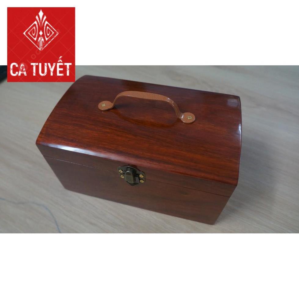 Hộp đựng đồ, đựng trang sức có quai xách gỗ hương