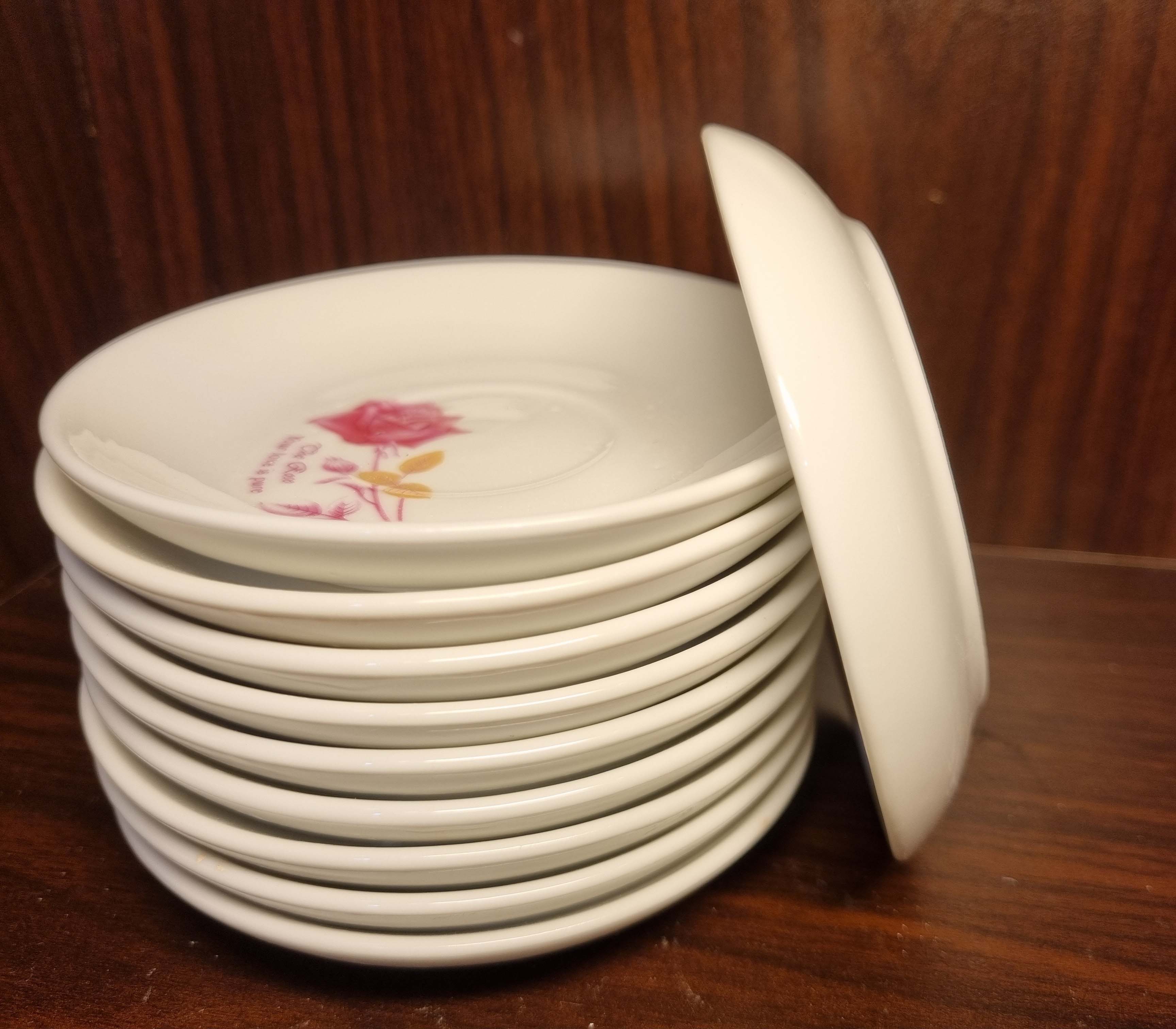 10 đĩa kê (tách) hoa hồng, dùng kê chén, ly