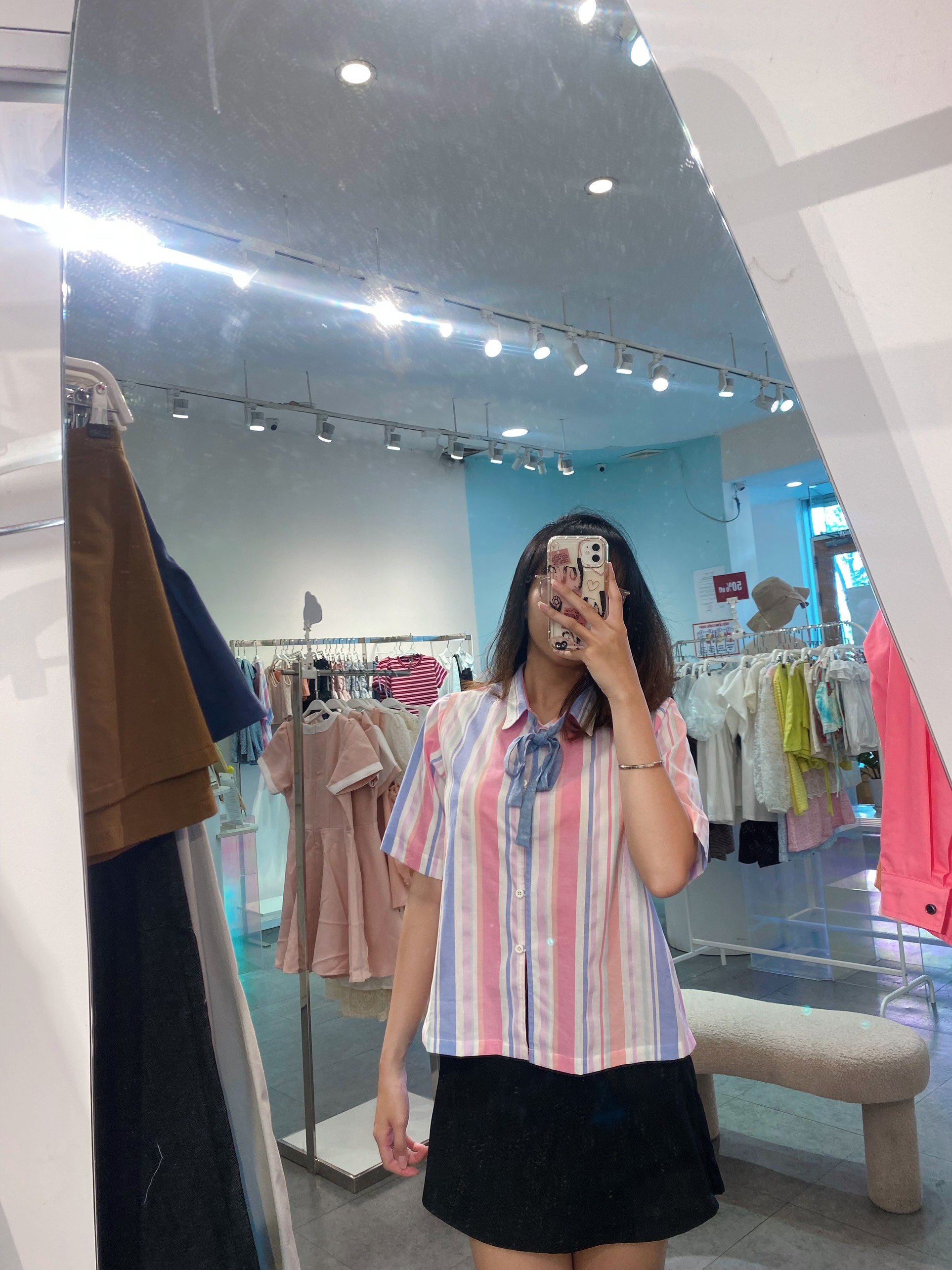 SODA POP - Mix Shirt - Áo sơ mi phối nơ