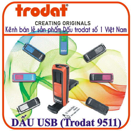 Khắc con dấu USB nhỏ gọn, xinh, rẻ, đẹp, (Trodat 9511)