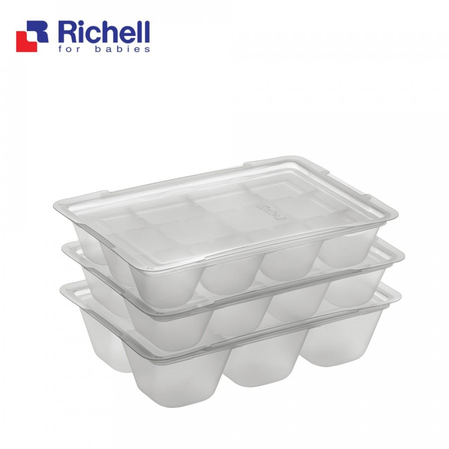 Bộ 2 khay trữ đông Richell có nắp 15ml - 25ml - 50ml