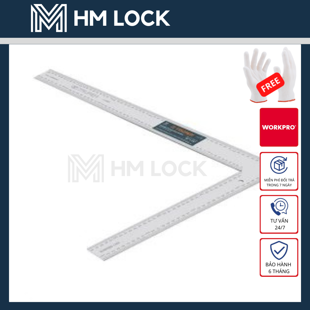 THƯỚC THÉP ĐO GÓC VUÔNG 200*300, 400*600MM Workpro - WP264008 - WP264009