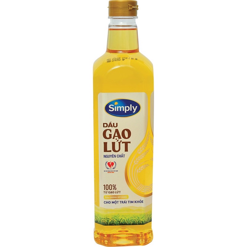 Dầu Gạo Lứt nguyên chất Simply 1Lít