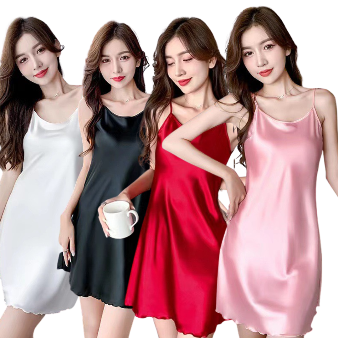 Đầm Ngủ Sexy 2 Dây, Váy Ngủ, Đồ Ngủ Mặc Nhà Lụa Satin