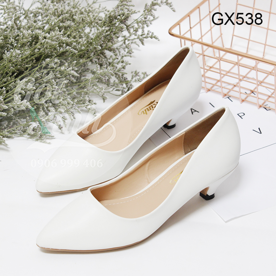 [HCM]Giày cao gót mũi nhọn trơn 3 phân công sở đen