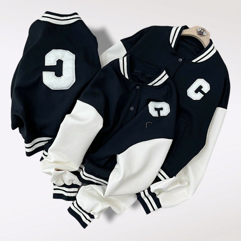 Áo Khoác Bomber Nữ Crop Cúc Bấm Siêu Đẹp