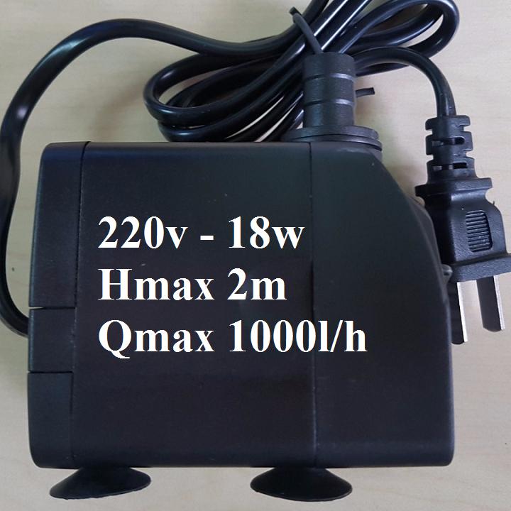 [HCM]Bơm chìm hồ cá 220v-18w Đẩy cao 2m - 1000lh