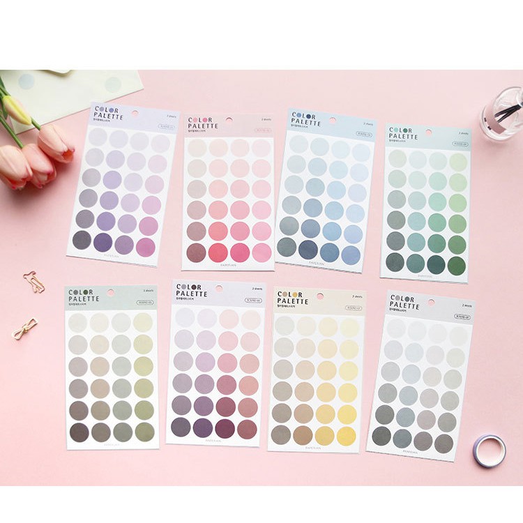 [Lấy mã giảm thêm 30%]Set 4 sticker color palette phụ kiện trang trí Decorme