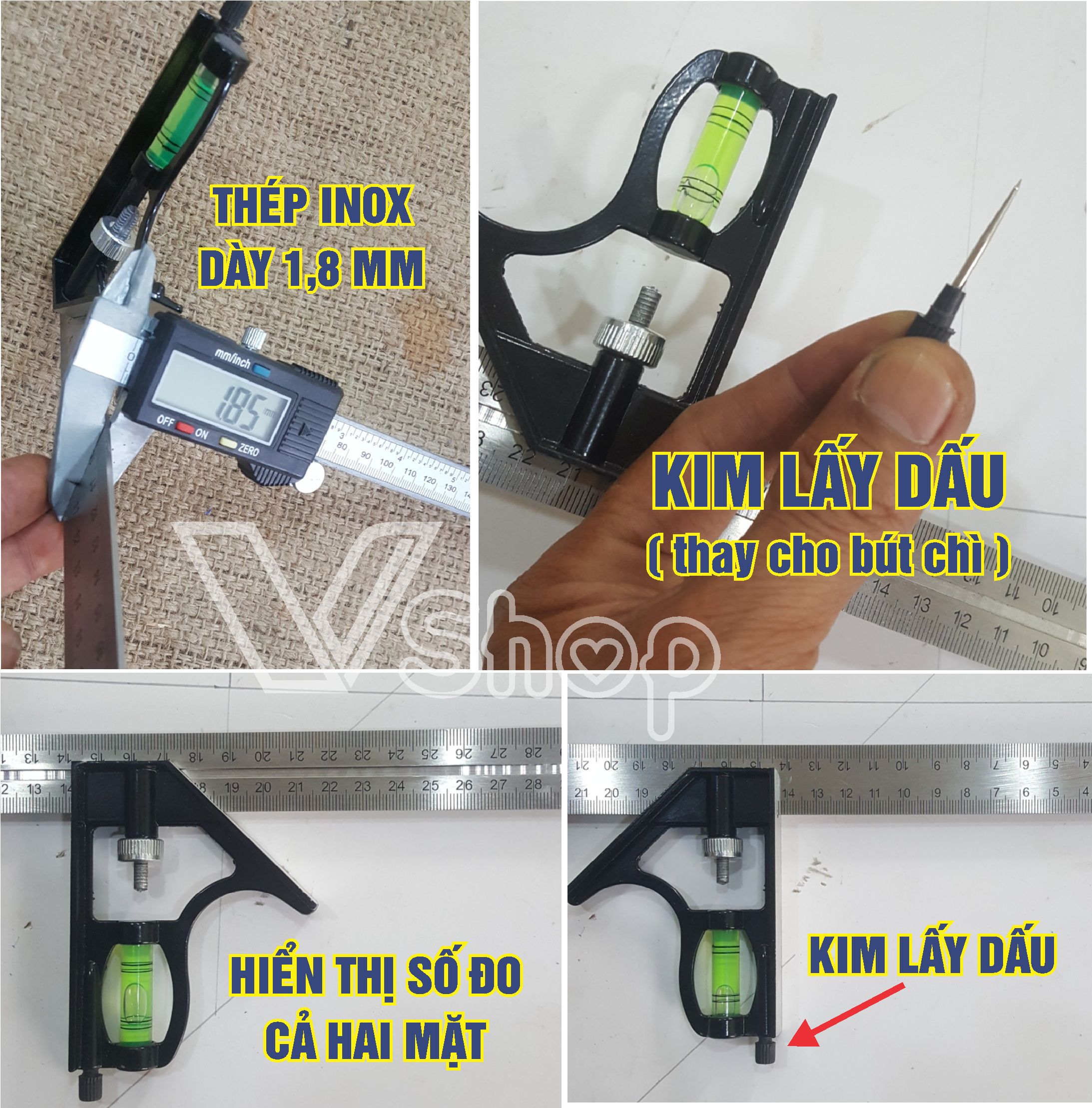 Thước đo góc, kỹ thuật, đa năng, chuyên dụng