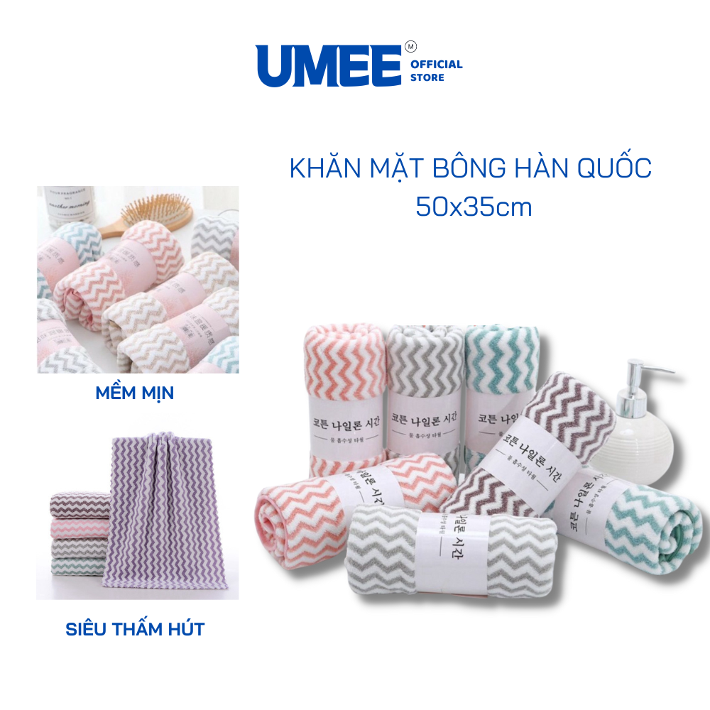 Sét 10 Khăn Mặt Lông Cừu Hàn Quốc 50x35cm (Có Dòng Kẻ)