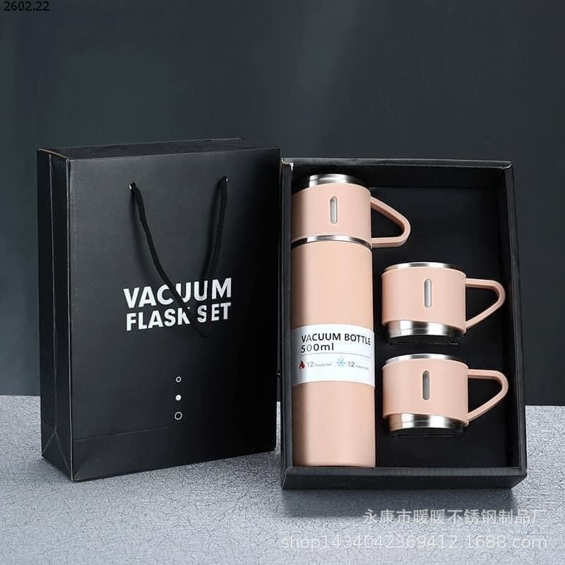 Bộ Bình Và 2 Ly Giữ Nhiệt VACUUM FLASK 500ml
