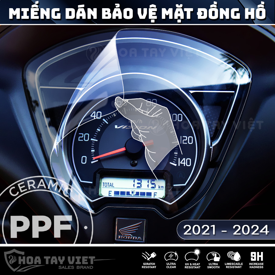 PPF bảo vệ Vision 2021- 2023 chống trầy xước mặt đồng hồ Vision 2021- 2024
