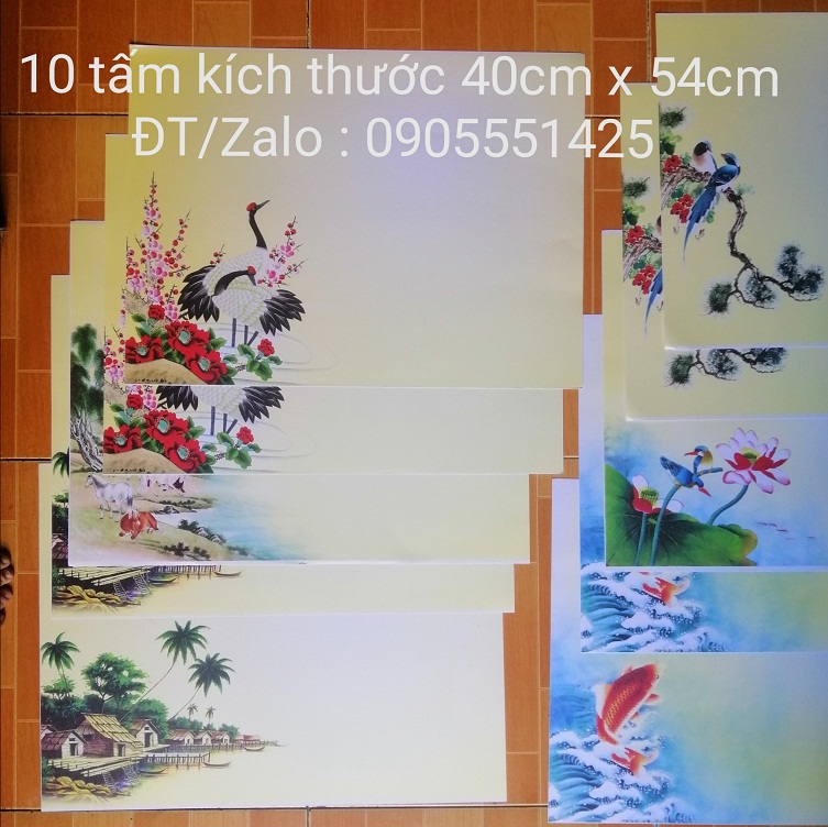 Bộ gồm 10 tờ giấy viết thư pháp 40cm x 54cm nhiều mẫu. Giấy viết thư pháp. Mành tre, biểu lụa, tranh viết thư pháp