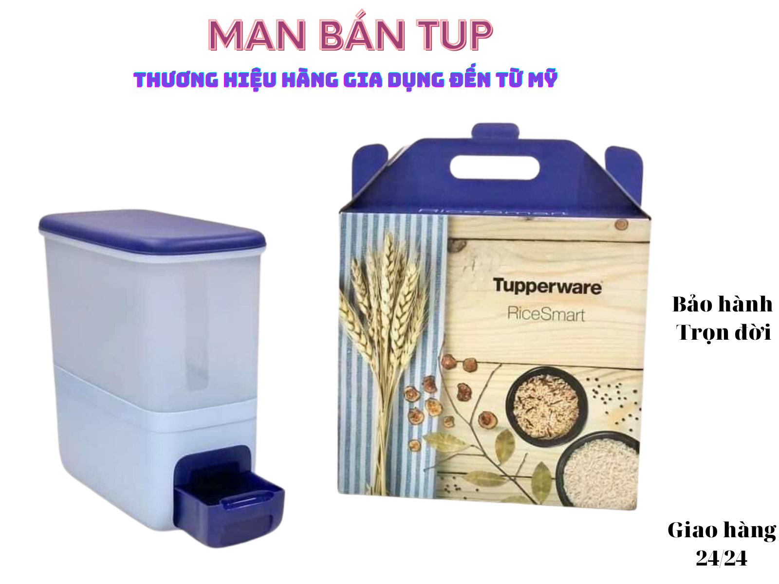 Thùng Đựng Gạo Tupperware Rice Dispencer 10kg (chính hãng)