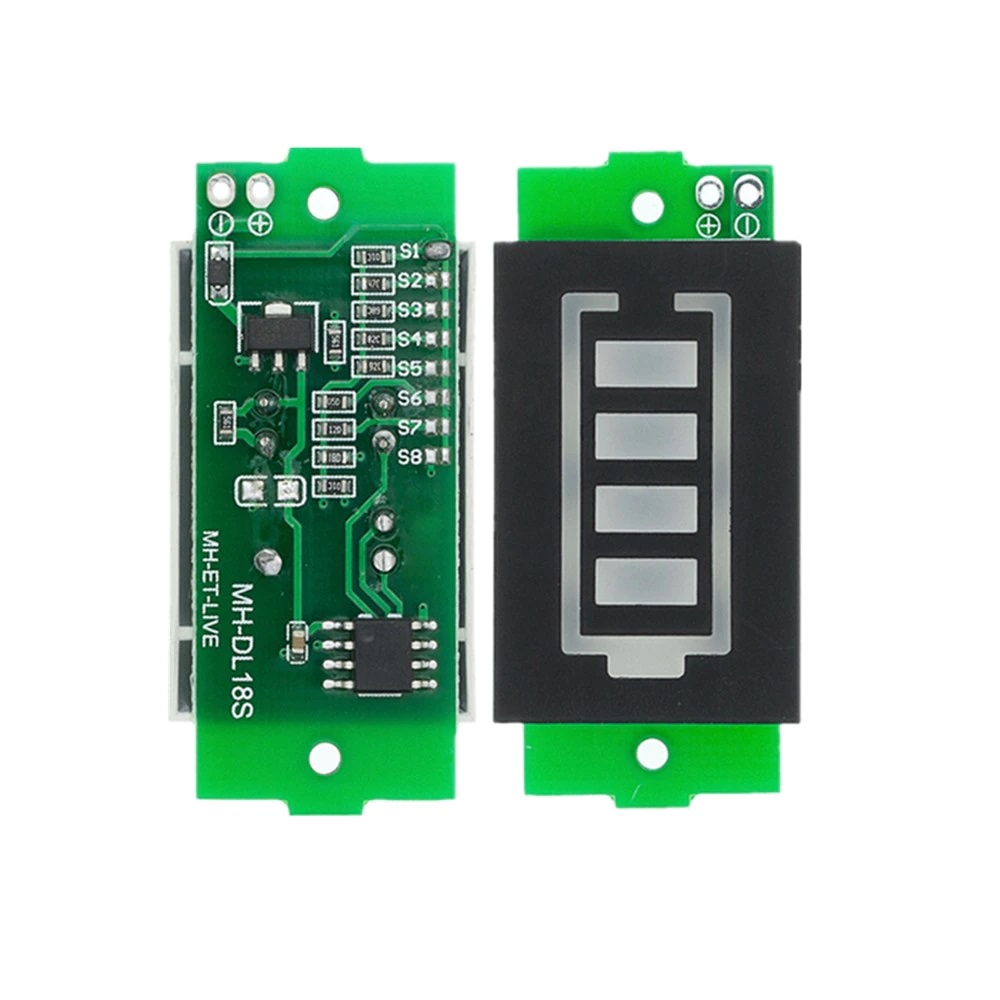 Mạch báo dung lượng pin 18650 1S-8S (Xanh lá)